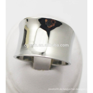 Große breite gebogene Stahl Metall Finger Ring Design für Männer und Frauen